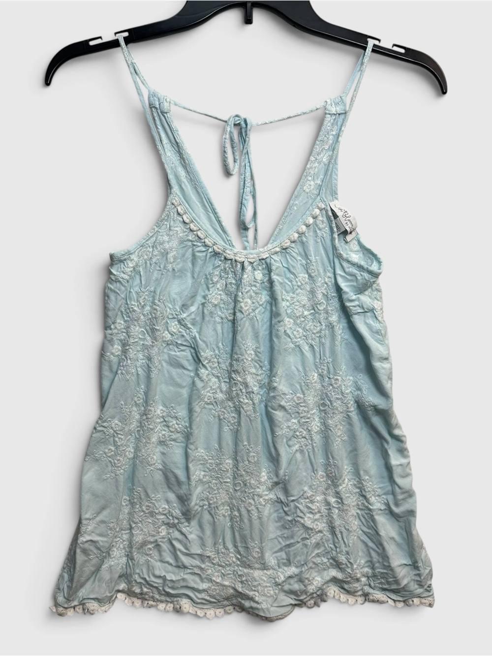 In Bloom by Jonquil Blue Embroidered Boho Camisole Tank Top XS - Picture 2 of 6